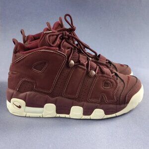 Nike Air More Uptempo Burgundy Athletic Shoes "Night Maroon"